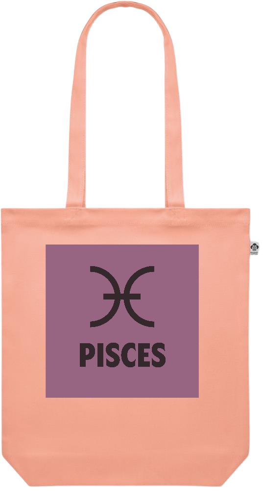 Zodiac Pisces Design - Premium colored organic canvas shopping bag_ORANGE_front