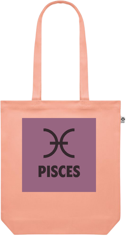 Zodiac Pisces Design - Premium colored organic canvas shopping bag_ORANGE_front