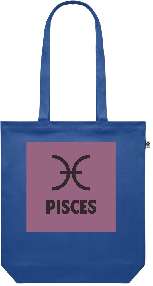 Zodiac Pisces Design - Premium colored organic canvas shopping bag_ROYAL BLUE_front