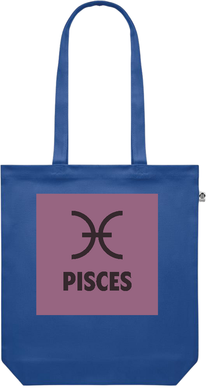 Zodiac Pisces Design - Premium colored organic canvas shopping bag_ROYAL BLUE_front