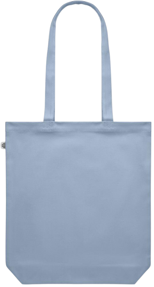 Zodiac Pisces Design - Premium colored organic canvas shopping bag_BABY BLUE_back