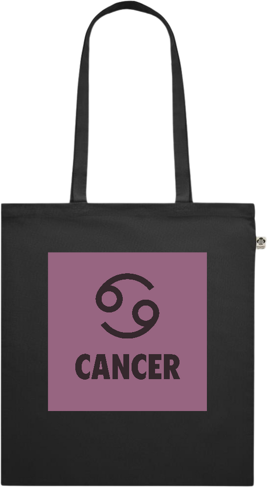 Zodiac Cancer Design - Premium colored organic cotton shopping bag_BLACK_front