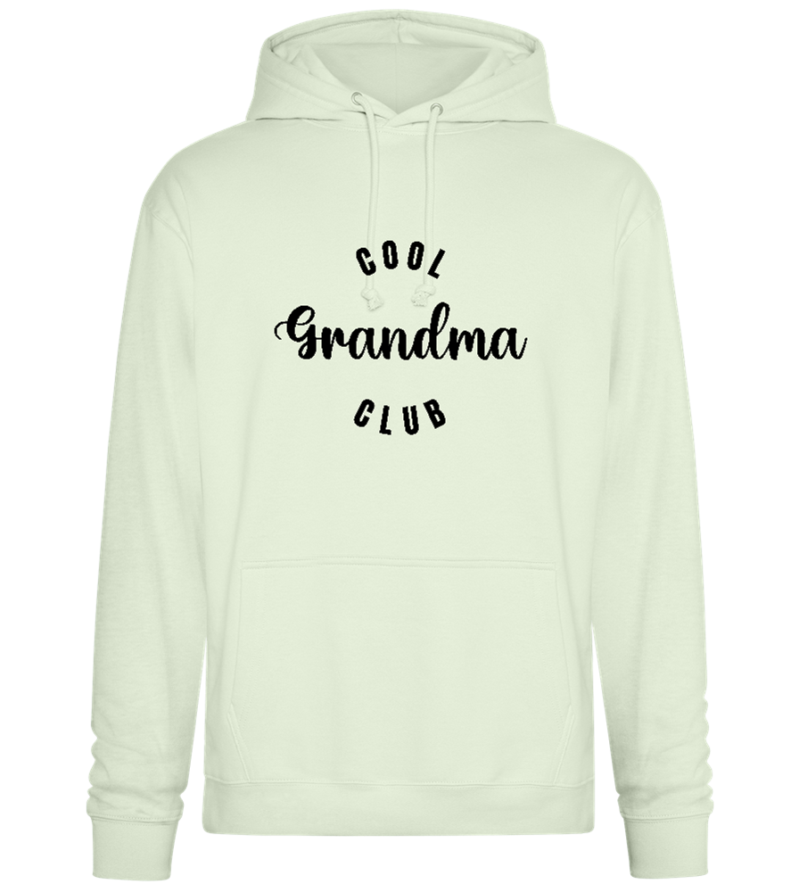 Cool Grandma Club Text Design - Premium Essential Unisex Hoodie_CREAMY GREEN_front