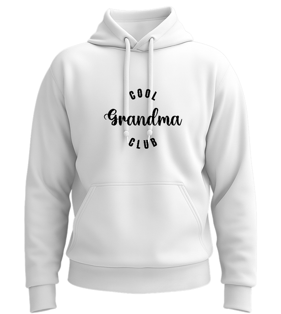 Cool Grandma Club Text Design - Premium Essential Unisex Hoodie_WHITE_front