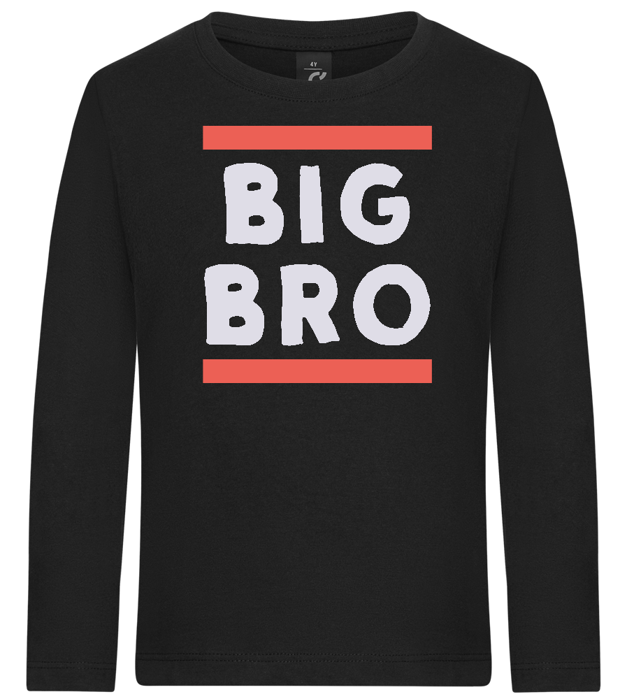 Big Bro Text Design - Premium kids long sleeve t-shirt_DEEP BLACK_front