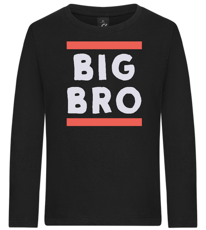 Big Bro Text Design - Premium kids long sleeve t-shirt_DEEP BLACK_front