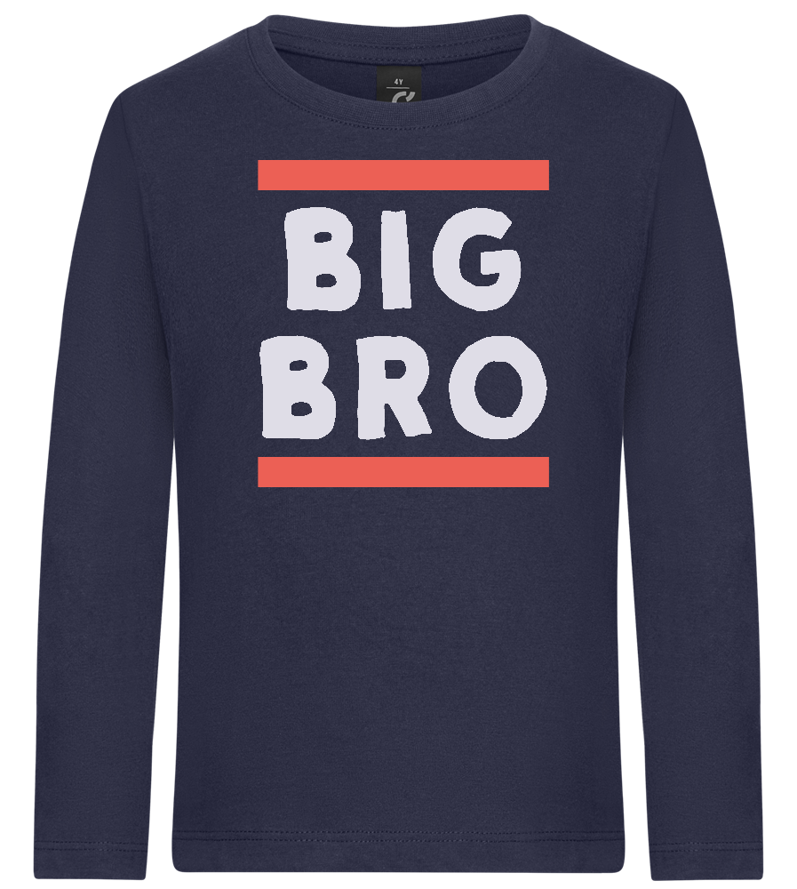 Big Bro Text Design - Premium kids long sleeve t-shirt_FRENCH NAVY_front