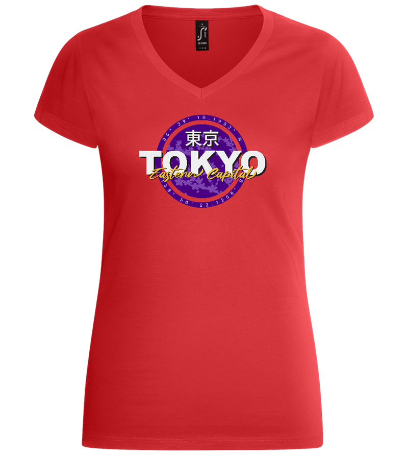 Eastern Capital Design - Basic women's v-neck t-shirt_RED_front