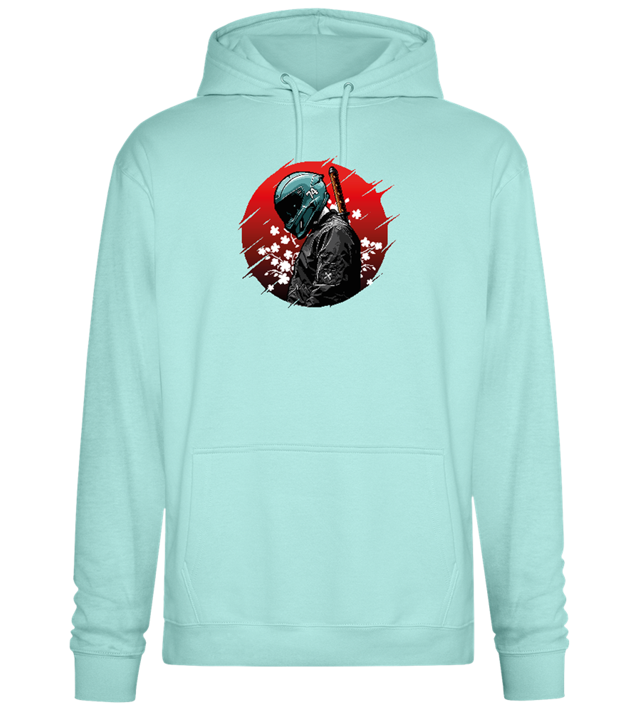 Red Samurai Design - Premium Essential Unisex Hoodie_ARCTIC BLUE_front