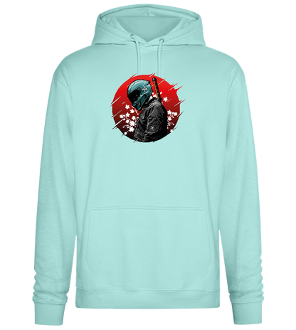 Red Samurai Design - Premium Essential Unisex Hoodie_ARCTIC BLUE_front