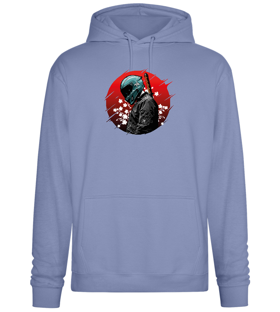 Red Samurai Design - Premium Essential Unisex Hoodie_BLUE_front