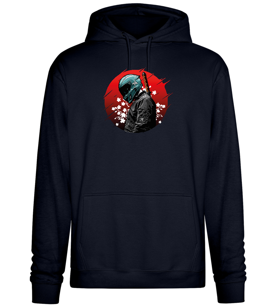 Red Samurai Design - Premium Essential Unisex Hoodie_FRENCH NAVY_front