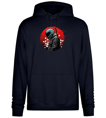 Red Samurai Design - Premium Essential Unisex Hoodie_FRENCH NAVY_front