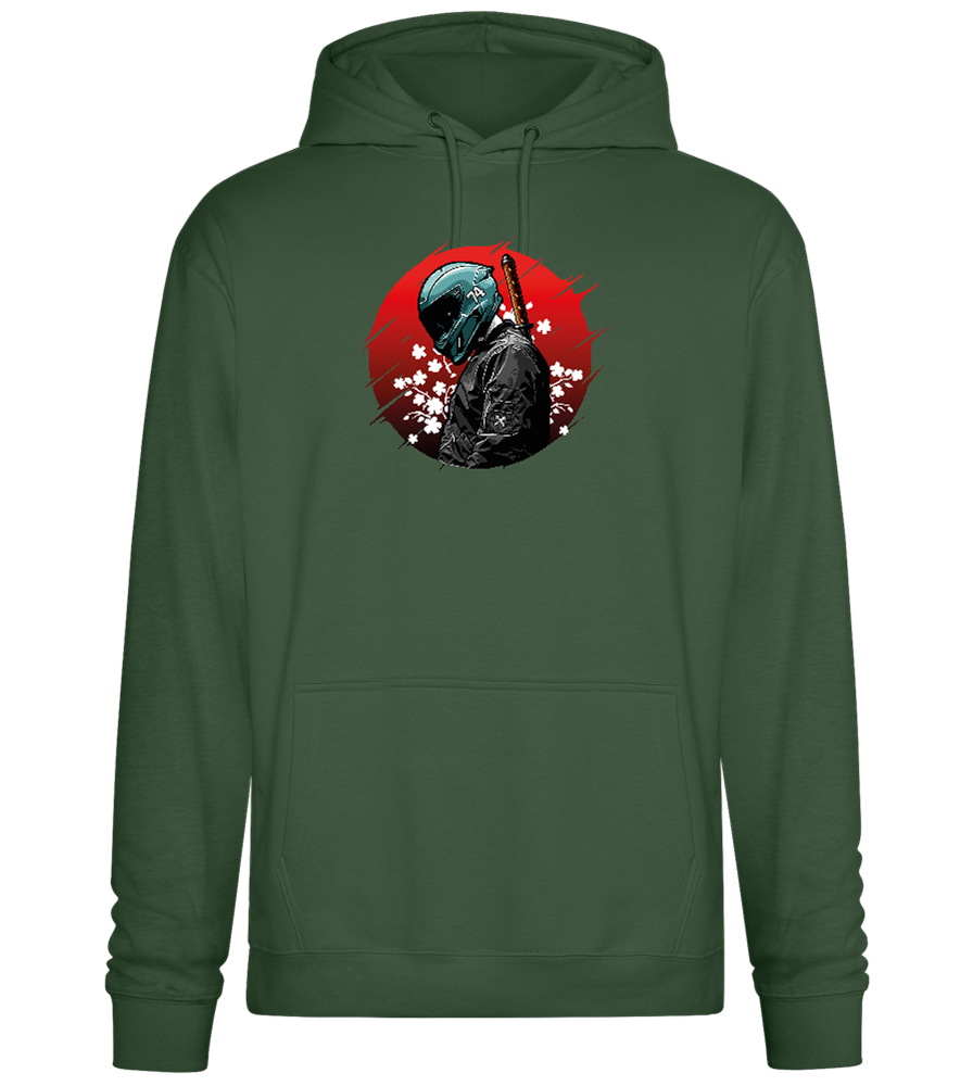 Red Samurai Design - Premium Essential Unisex Hoodie_GREEN BOTTLE_front