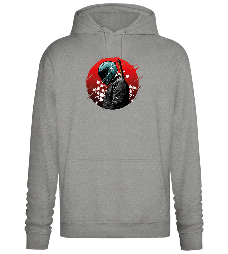 Red Samurai Design - Premium Essential Unisex Hoodie_ORION GREY II_front