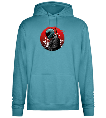 Red Samurai Design - Premium Essential Unisex Hoodie_POOL BLUE_front