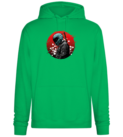 Red Samurai Design - Premium Essential Unisex Hoodie_SPRING GREEN_front