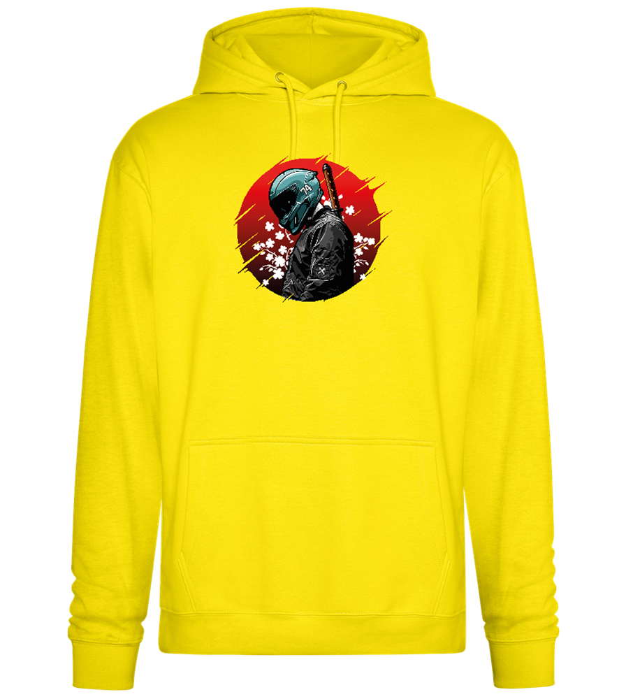 Red Samurai Design - Premium Essential Unisex Hoodie_YELLOW_front