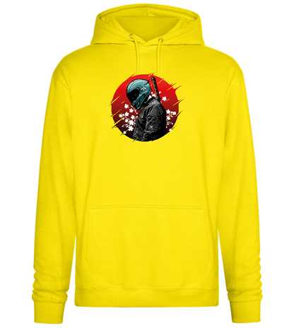 Red Samurai Design - Premium Essential Unisex Hoodie_YELLOW_front