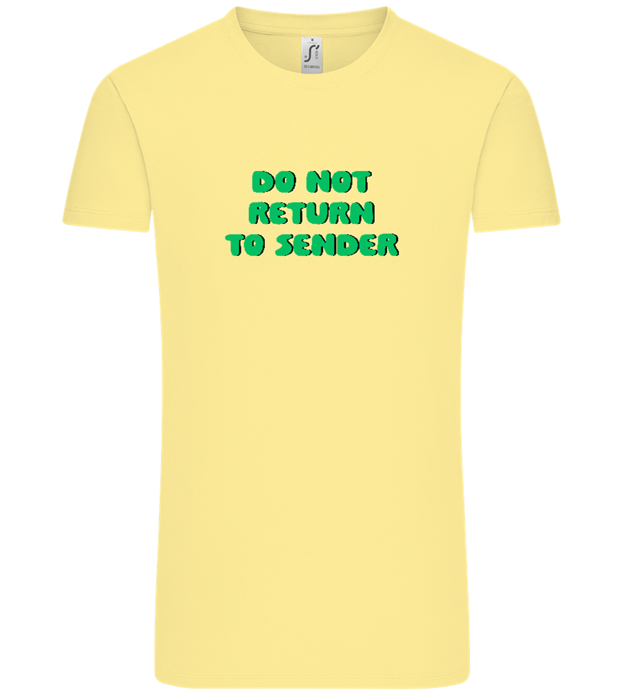 Do Not Return to Sender Design - Comfort Unisex T-Shirt_AMARELO CLARO_front