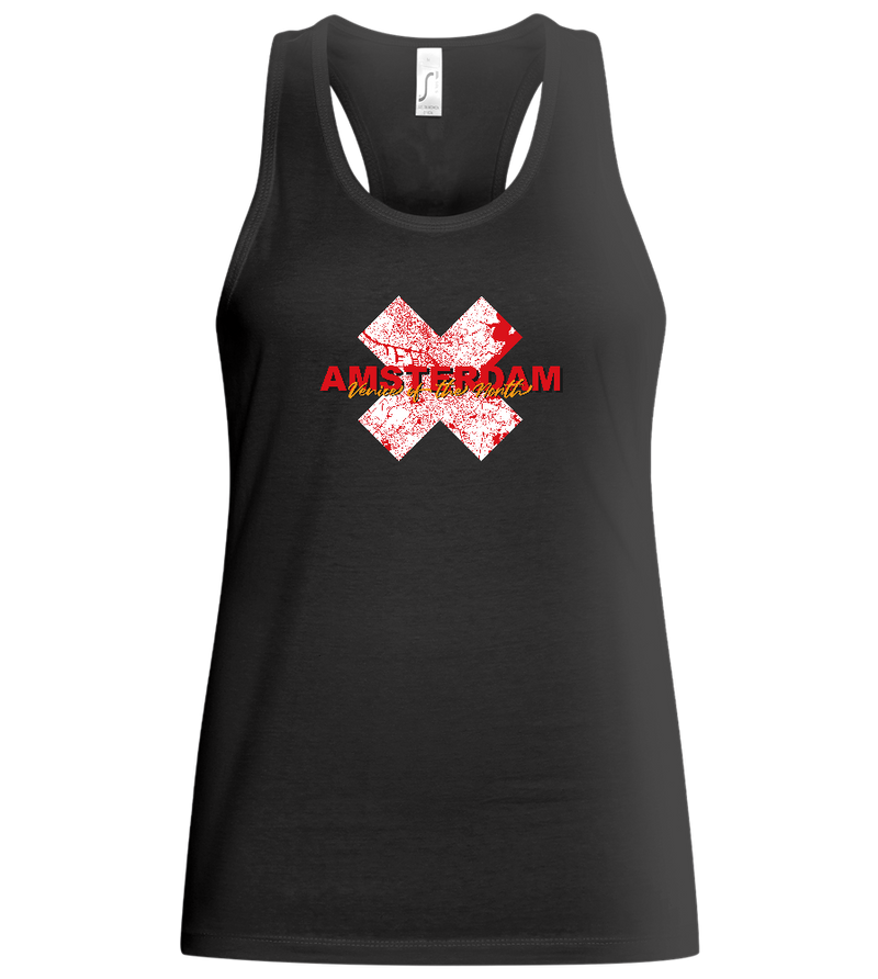 Venice of the North Design - Basic women's tank top_DEEP BLACK_front