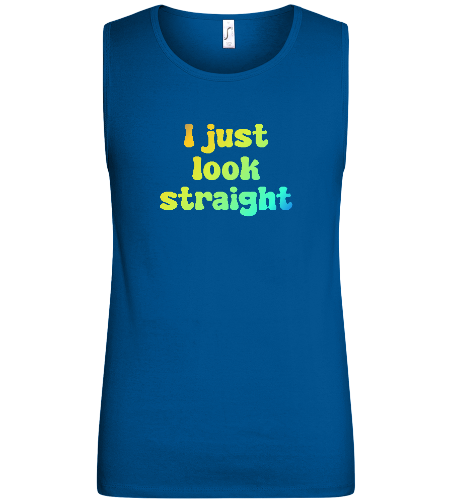 I Just Look Straight Design - Basic men's tank top_ROYAL_front