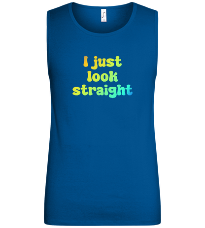 I Just Look Straight Design - Basic men's tank top_ROYAL_front