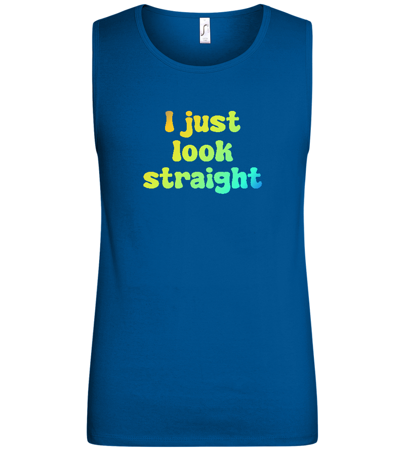 I Just Look Straight Design - Basic men's tank top_ROYAL_front