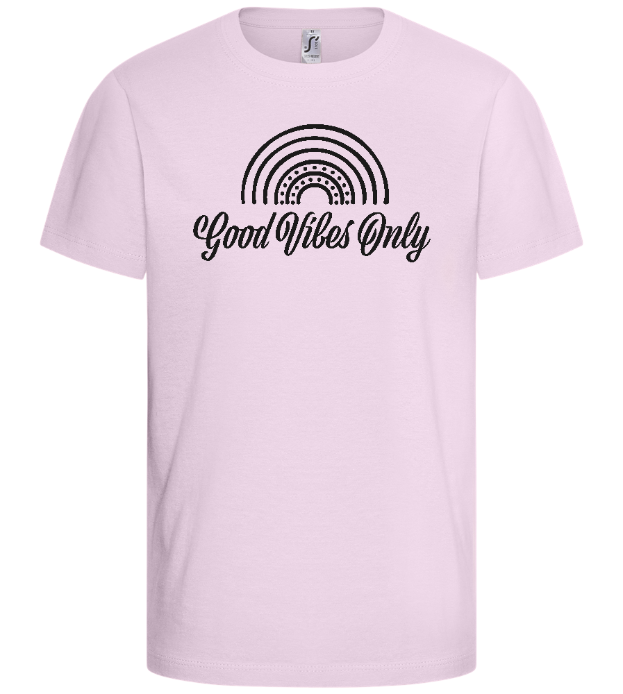 Rainbow Good Vibes Only Design - Comfort kids fitted t-shirt_LIGHT PINK_front