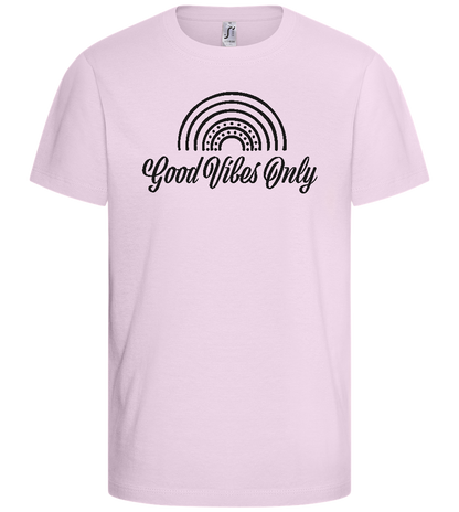 Rainbow Good Vibes Only Design - Comfort kids fitted t-shirt_LIGHT PINK_front