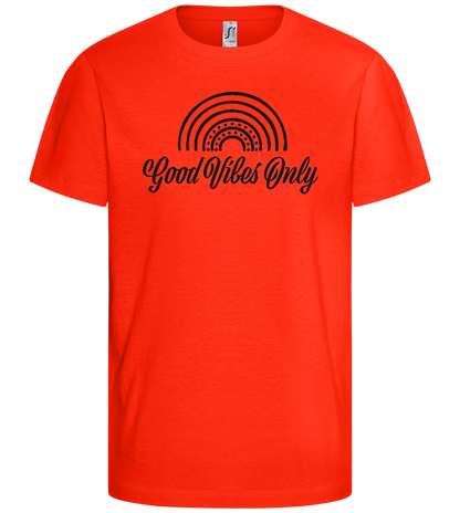 Rainbow Good Vibes Only Design - Comfort kids fitted t-shirt_RED_front