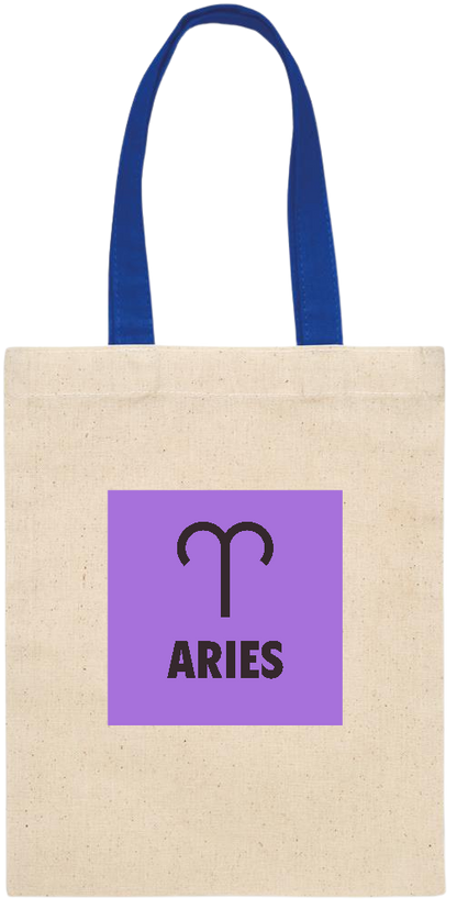 Zodiac Aries Design - Essential small colored handle gift bag_ROYAL BLUE_front