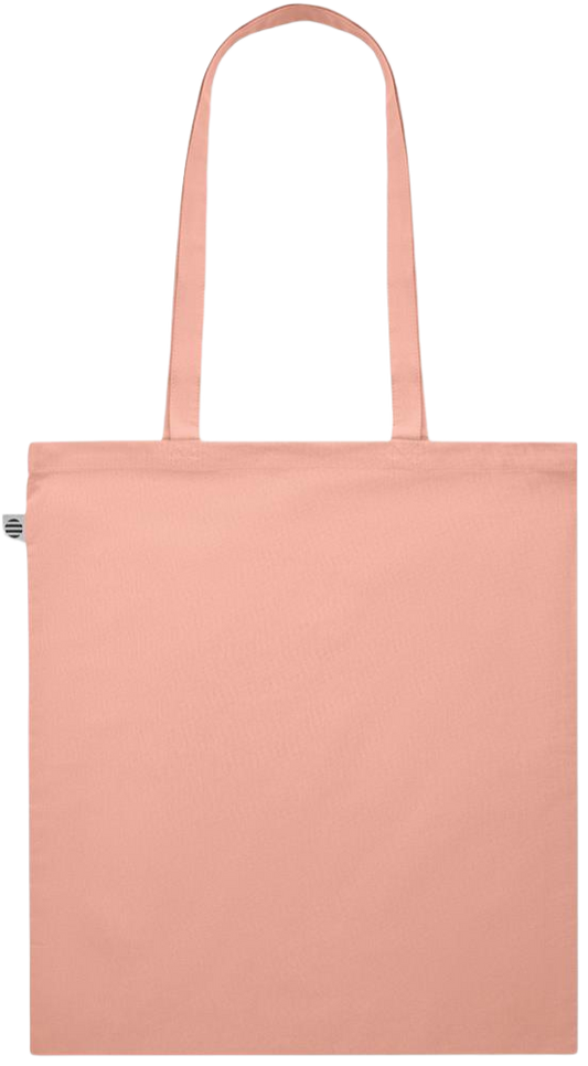 Its a Good Day to be Happy Design - Premium colored organic cotton shopping bag_ORANGE_back