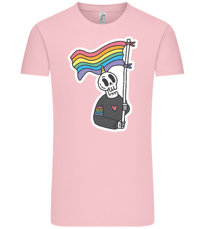 Rainbow Flag Skull Design - Comfort Unisex T-Shirt_CANDY PINK_front