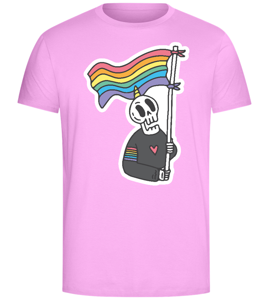 Rainbow Flag Skull Design - Comfort Unisex T-Shirt_CANDY PINK_front