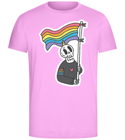 Rainbow Flag Skull Design - Comfort Unisex T-Shirt_CANDY PINK_front