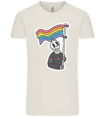 Rainbow Flag Skull Design - Comfort Unisex T-Shirt_ECRU_front