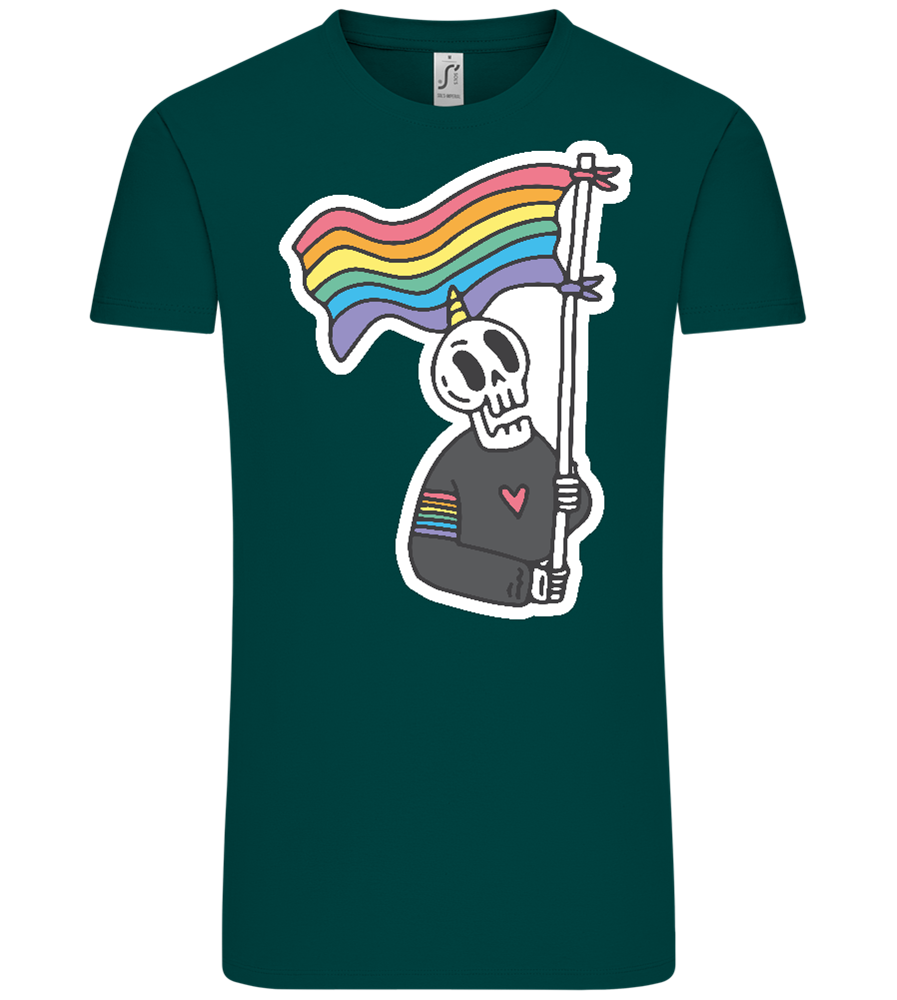 Rainbow Flag Skull Design - Comfort Unisex T-Shirt_GREEN EMPIRE_front