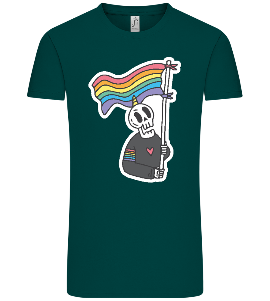 Rainbow Flag Skull Design - Comfort Unisex T-Shirt_GREEN EMPIRE_front