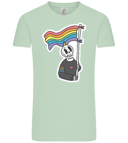 Rainbow Flag Skull Design - Comfort Unisex T-Shirt_ICE GREEN_front