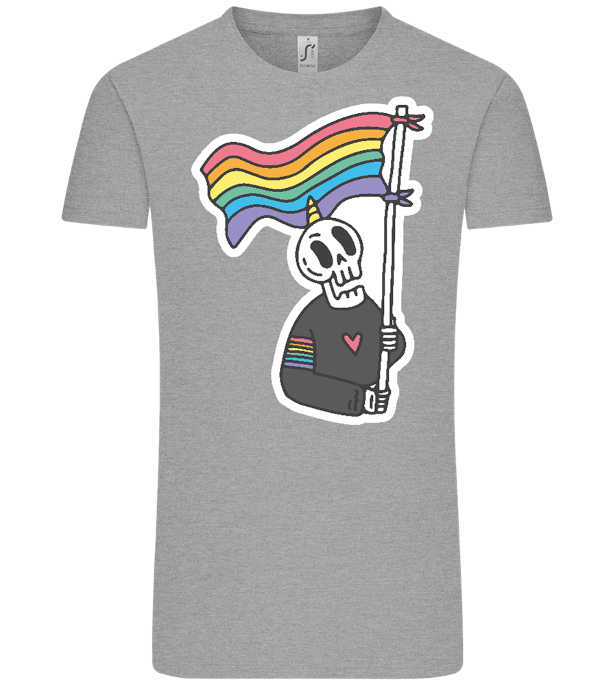 Rainbow Flag Skull Design - Comfort Unisex T-Shirt_ORION GREY_front