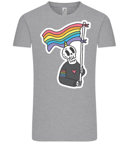 Rainbow Flag Skull Design - Comfort Unisex T-Shirt_ORION GREY_front