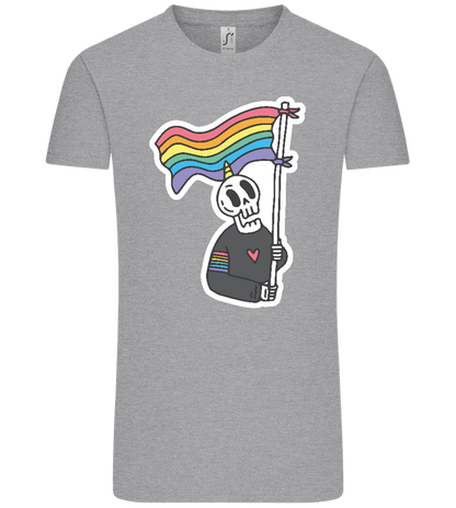 Rainbow Flag Skull Design - Comfort Unisex T-Shirt_ORION GREY_front
