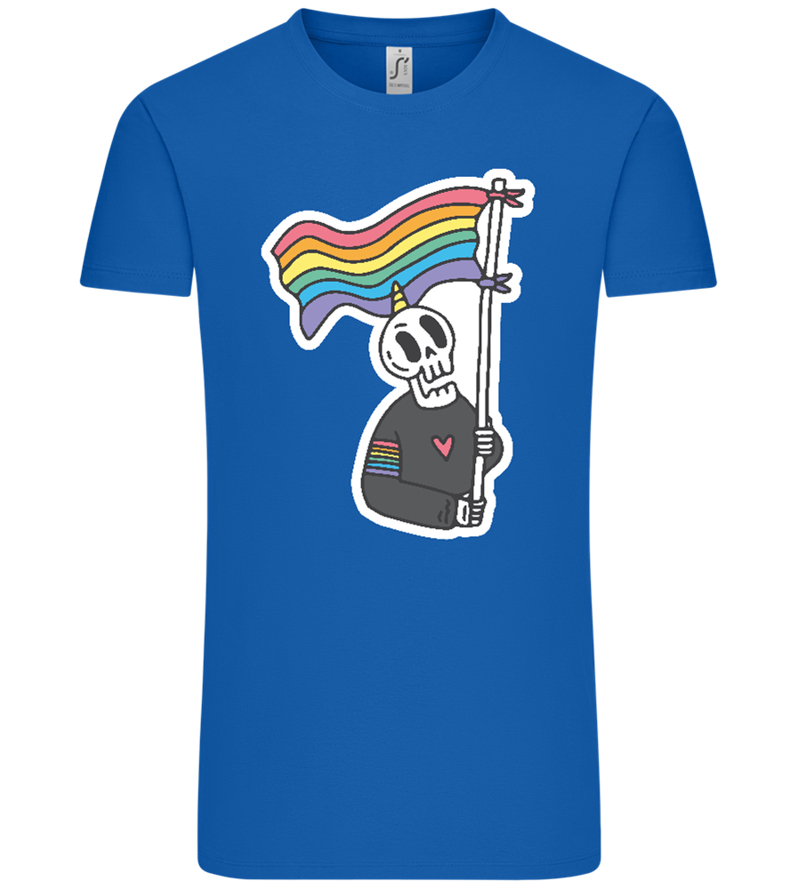 Rainbow Flag Skull Design - Comfort Unisex T-Shirt_ROYAL_front