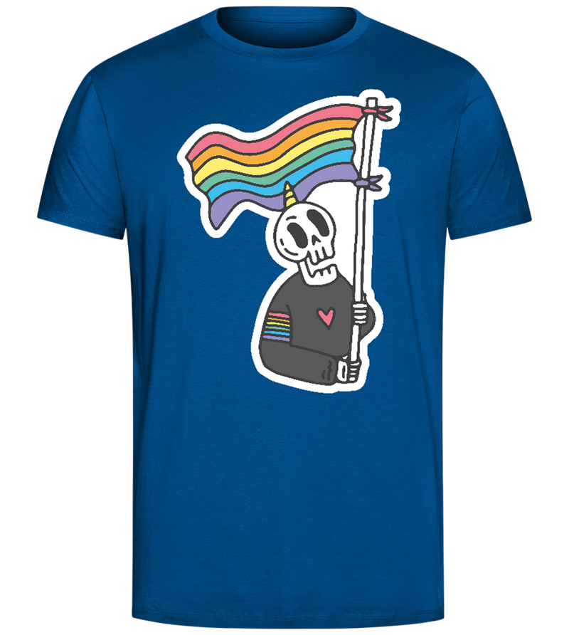 Rainbow Flag Skull Design - Comfort Unisex T-Shirt_ROYAL_front