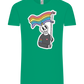 Rainbow Flag Skull Design - Comfort Unisex T-Shirt_SPRING GREEN_front