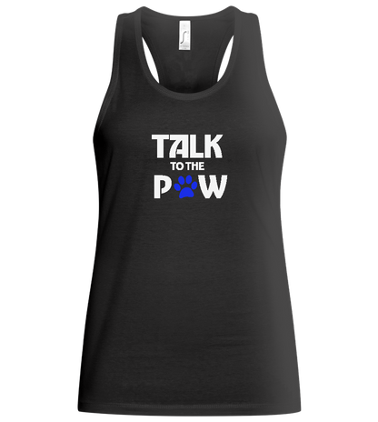 Talk to the Paw Design - Basic women's tank top_DEEP BLACK_front