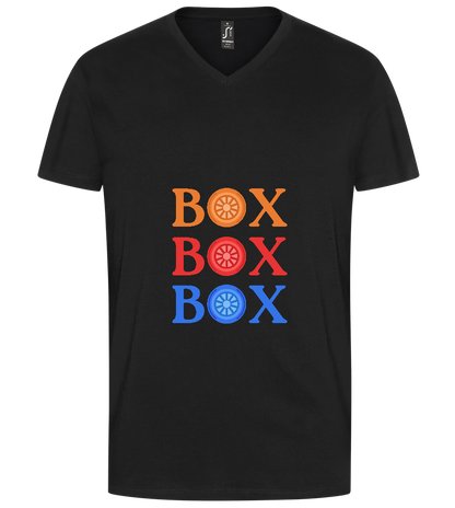 Box Box Box Design - Premium men's v-neck t-shirt_DEEP BLACK_front