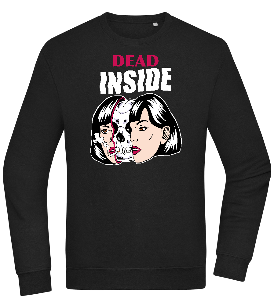 Dead Inside Skull Design - Comfort Essential Unisex Sweater_BLACK_front