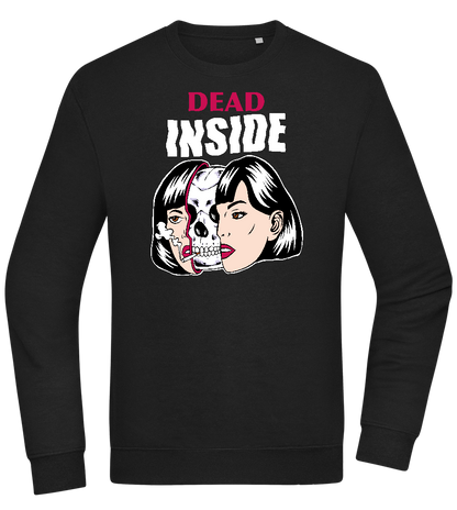 Dead Inside Skull Design - Comfort Essential Unisex Sweater_BLACK_front